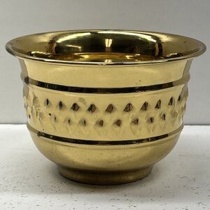 Vintage India Brass Planter 4.5” Diameter Decorative Bowl Home Decor